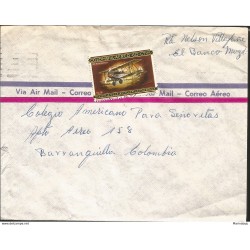J) 1930 COLOMBIA, TB SEALS, HISTORY OF THE COLOMBIAN AVIATION, AIRMAIL, CIRCULATED COVER, INTERIOR MAIL WITHIN TO COLOMBIA