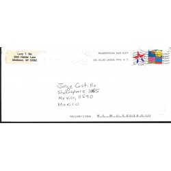 J) 2002 UNITED STATES, LOVE, ADHESIVE STICKER, STAR, MULTIPLE STAMPS, AIRMAIL, CIRCULATED COVER, FROM USA TO MEXICO 