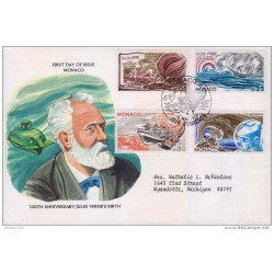 J) 1978 MONACO, SUBMARINE- 150TH ANNIVERSARY OF THE JULES VERNE´S BIRTH, MULTIPLE STAMPS, BALLOON-BOAT-SEA-SPACE