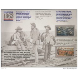 J) 2013 UNITED STATES, THE CIVIL WAR OF 1863, BOAT, HORSES, SOLDIERS, ADHESIVE STIKERS, XF
