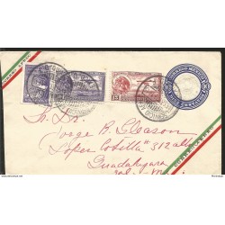 J) 1929 MEXICO, POSTAL STATIONARY, AZTEC CALENDAR, EAGLE AND AIRPLANE OVER MEXICO CITY, PROTECTION AGAINST