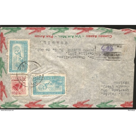 J) 1953 MEXICO, LXXV ANNIVERSARY OF THE UNIVERSAL POSTAL UNION, UPU, HANDS, MICHOACAN, DANCE OF THE MOROS