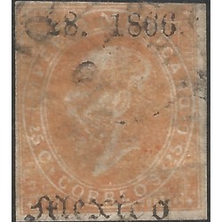 J) 1866 MEXICO, EMPEROR MAXIMILIAN, MEXICO GOTHIC, 25 CENTS, XF 