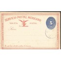 J) 1892 MEXICO, NUMERAL, 5 CENTS DARK BLUE, EAGLE, POSTAL STATIONARY, XF 