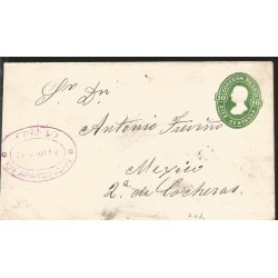 J) 1884 MEXICO, PROOF, 10 CENTS GREEN, NOT CLAIMED, DEPARTAMENT OF REZAGOS, CIRCULATED COVER, FROM MEXICO