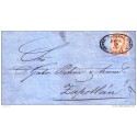 J) 1856 MEXICO, HIDALGO'S HEAD, 4 REALES, CIRCULATED COVER, FROM MORELIA TO ZAPOTLAN, WITH COLIMA CANCELATION, XF