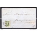 J) 1856 MEXICO, HIDALGO'S HEAD, 2 REALES, APPLE GREEN, PLATE II, CIECULATED COVER, FROM MEXICO TO GUANAJUATO, XF
