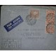 O) 1947 BELGIUM, KING LEOPOLD III SCT 302 10fr -COAT OF ARMS 266 5c, AIRMAIL TO USA