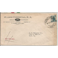 J) 1942 MEXICO, COMMERCIAL LETTER, FORD, MAILMAN, AIRMAIL, CIRCULATED COVER, FROM CHIHUAHUA TO NEW YORK