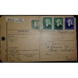 O) 1957 CIRCA-NORWAY, KING HAAKON VII SC 275 1k-SCT 278 5k -KING HAAKON VII SCT 345 25o,POSTAL CARD FROM OSLO TO USA