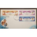 O) 1981 TUVALU, PRINCE CHARLES AND LADY DIANA-SCT 158-SC 160-SC 162, FDC XF