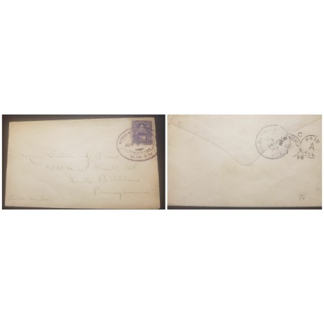 O) 1898 NICARAGUA, COAT OF ARMS OF REPUBLIC OF CENTRAL AMERICA SCT 103 A12 10c violet, FROM SAN JUAN DEL SUR, RECEIVED IN SO 