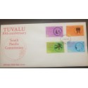 O) 1977 TUVALU, MICROSCOPE, EDUCATION BLACKBOARD, FRUIT GROWING PALM, MAP SOUTH PACIFIC TERRITORY SOUTH PACIFIC COMMISSION,