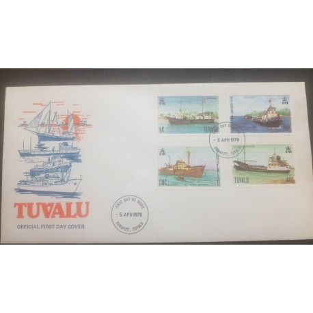 O) 1978 TUVALU. SHIPS -PACIFIC EXPLORER- LAWEDUA-TUGA WALLACIA-FREIGHTER CENPAC ROUNDER-FDC XF
