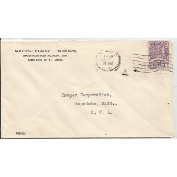 J) 1936 MEXICO, COMMERCIAL LETTER, SACO-LOWELL SHOPS, CROSS OF PALENQUE, CIRCULATED COVER, FROM MEXICO TO USA 