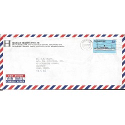 J) 1984 SINGAPORE, BOAT, AIRMAIL, CIRCULATED COVER, FROM SINGAPORE TO USA 