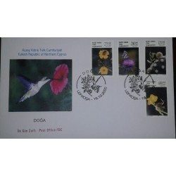 O) 2000 TURKISH REPUBLIC OF NORTHERN CYPRUS, NATURE-FAUNA AND FLORA, BEE-BUTTERFLY-PRAYING MANTIS-SNAIL, FDC XF