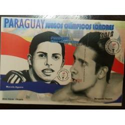 L) 2012 PARAGUAY, LONDON 2012 OLYMPIC GAMES, MARCELO AGUIRRE, BENJAMIN HOCKIN, MNH