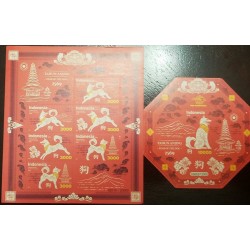 L) 2018 INDONESIA, YEAR OF THE DOG, SOUVENIR SHEET, MNH