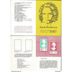 J) 1977 MEXICO, WITHOUT STAMPS, 150th ANNIVERSARY OF THE DEATH OF BEETHOVEN, FDB