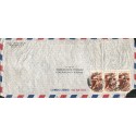 J) 1949 MEXICO, SYMBOL OF FLIGHT, STRIP OF 3, AIRMAIL, CIRCULATED COVER, FROM MEXICO TO MASSACHUSSETS 