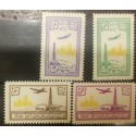 RO) 1953 PERSIA-MIDDLE EAST, DISCOVERY OF OIL AT QUM-GOLDEN DOME MOSQUE AND OIL WELL-SCT C79 TO C82 MINT-ARCHITECTURE