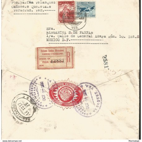 J) 1939 MEXICO, MONUMENT TO THE HEROIC CADETS, CAMPAIN AGAINST MALARIA, REGISTERED, MULTIPLE STAMPS, AIRMAIL