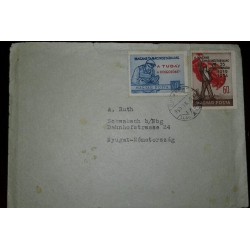 O) 1954 HUNGARY, FIRST HUNGARIAN COMMUNIST REPUBLIC -WORKER READING SC 1076 40f, REVOLUTIONARY AND READ FLAG SC 1077 60f