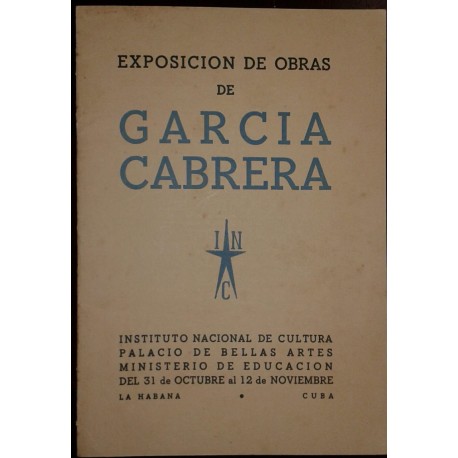 O) SPANISH ANTILLES, BOOK-EXPOSICION DE OBRAS DE GARCIA CABRERA, XF