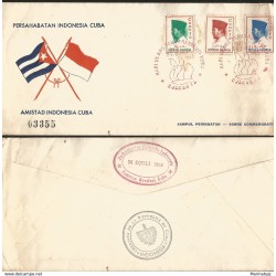 J) 1965 INDONESIA, CONEFO, FLAGS, INDOPERSAHABITAN INDONESIA-CARIBE, INDONESIA CARIBE