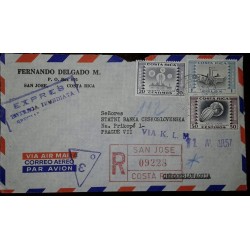 O) 1957 COSTA RICA, EXPRES-VIA K.L.M INDUSTRIES - SOAP SCT C230, PAPER SCT C241, PRESERVING C236, AIRMAIL FROM SAN JOSE 