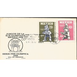 J) 1966 MEXICO, XIX OLYMPIC GAMES, GAMES OF THE IX OLYMPIAD OF MEXICO, 1968, MULTIPLE STAMPS, FDC 