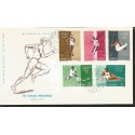 O) 1960 SAN MARINO, OLYMPIC GAMES-ROME, WALKING-SHOT PUT-GYMNASTICS-HOCKEY-ROWING, FDC XF 