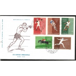 O) 1960 SAN MARINO, OLYMPIC GAMES-ROME, BOXING-BICYCLING-SOCCER-EQUESTRIAN-FENCING, FDC XF