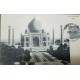 RO) 1916 INDIA, TAJ MAHAL MAUSOLEUM OF AGRA OPENED 1648, POSTAL CARD STAMP GEORGE V -3a BLUE -SCOTT A46, XF