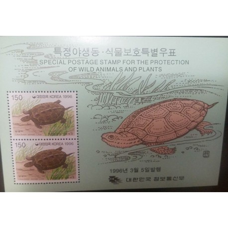 O) 1996 KOREA, PROTECTION OF WILD ANIMALS AND PLANTAS,-PROTECTION OF NATURE GEOCHEMYS.SCT 1865, MNH