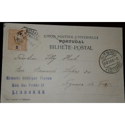 O) 1905 PORTUGAL, KING CARLOS SCT 67 5r orange - VALUE IN BLACK, UPU- POSTAL TICKET- XF