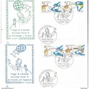 J) 1992 VATICAN CITY, JOURNEYS OF HIS HOLINESS JOHN PAUL II IN POLAND AND HUNGARY, DOVE, MAP, SET OF 2 FDC 