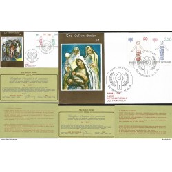 J) 1979 VATICAN CITY, THE GOLDEN SERIES, FIRST DIE INTERNATIONAL YEAR OF THE CHILD, MULTIPLE STAMPS, SET OF 2, FDC 