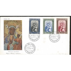 J) 1956 VATICAN CITY, UNDER COVER URGED QUEEN OF POLAND FOR REFUGE, MULTIPLE STAMPS, FDC 