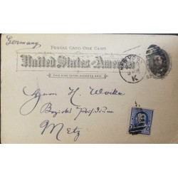 L) 1903 UNITED STATES, FRANKLIN, BLUE, 1C, PEOPLE, POSTAL CARD ONE CENT