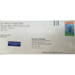 L) 2001 VATICAN, DIALOGUE OF CIVILIZATIONS, ART, PRIORITY MAIL, CIRCULATED COVER FROM VATICAN TO USA