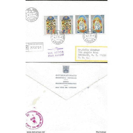 J) 1977 VATICAN CITY, FEAST OF THE ASSUMPTION, VIRGIN MARY IN HEAVEN. BOTH DESIGNS AFTER