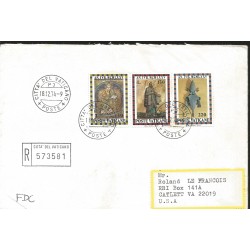 J) 1974 VATICAN CITY, CHRIST ENTHRONED ST. PAUL. ARMS OF POPE PAUL VI, MULTIPLE STAMPS, REGISTERED