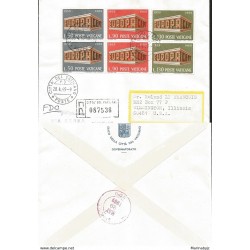 J) 1967 VATICAN CITY, EUROPA CEPT, MULTIPLE STAMPS, REGISTERED, AIRMAIL, CIRCULATED COVER