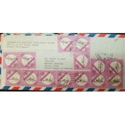 L) 1965 PHILIPPINES, 17th OLYMPIC GAMES, PINK, 10C, SPORT, CIRCULATED COVER FROM PHILIPPINES TO USA
