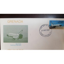 L) 1981 GRENADA, AIRPLANE, SPACE SHUTTLE PEACEFUL USE OF OUTER SPACE, 3C, FDC