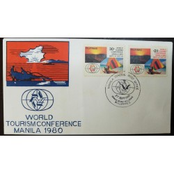 L) 1980 PHILIPPINES, WORLD TOURISM CONFERENCE MANILA, BEACH, NATURE, BOAT, FDC