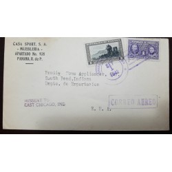 O) 1942 PANAMA, PIERRE AND MARIE CURIE SC RA10 1b, GATE OF GLORY PORTOBELO 8b, CASA SPORT S.A. AIRMAIL TO USA