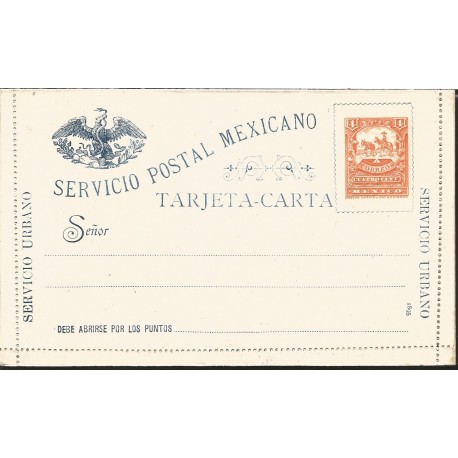J) 1895 MEXICO, MOUNTED COURIER WITH PACK MULE, MEXICAN POSTAL SERVICE, URBAN SERVICE